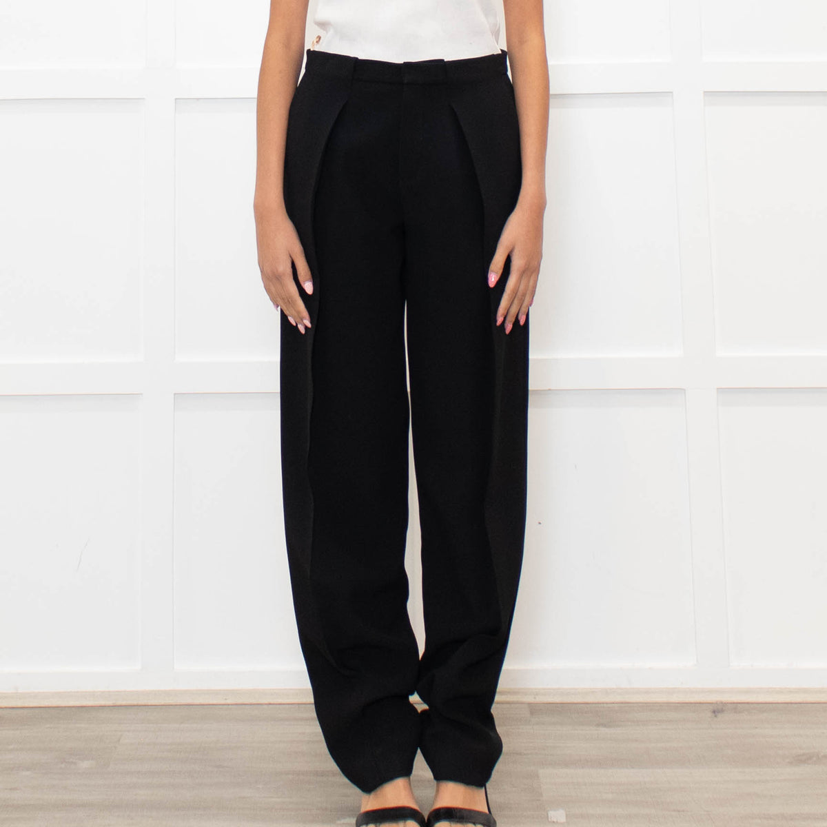 Chloe Black Pleat Front Trousers