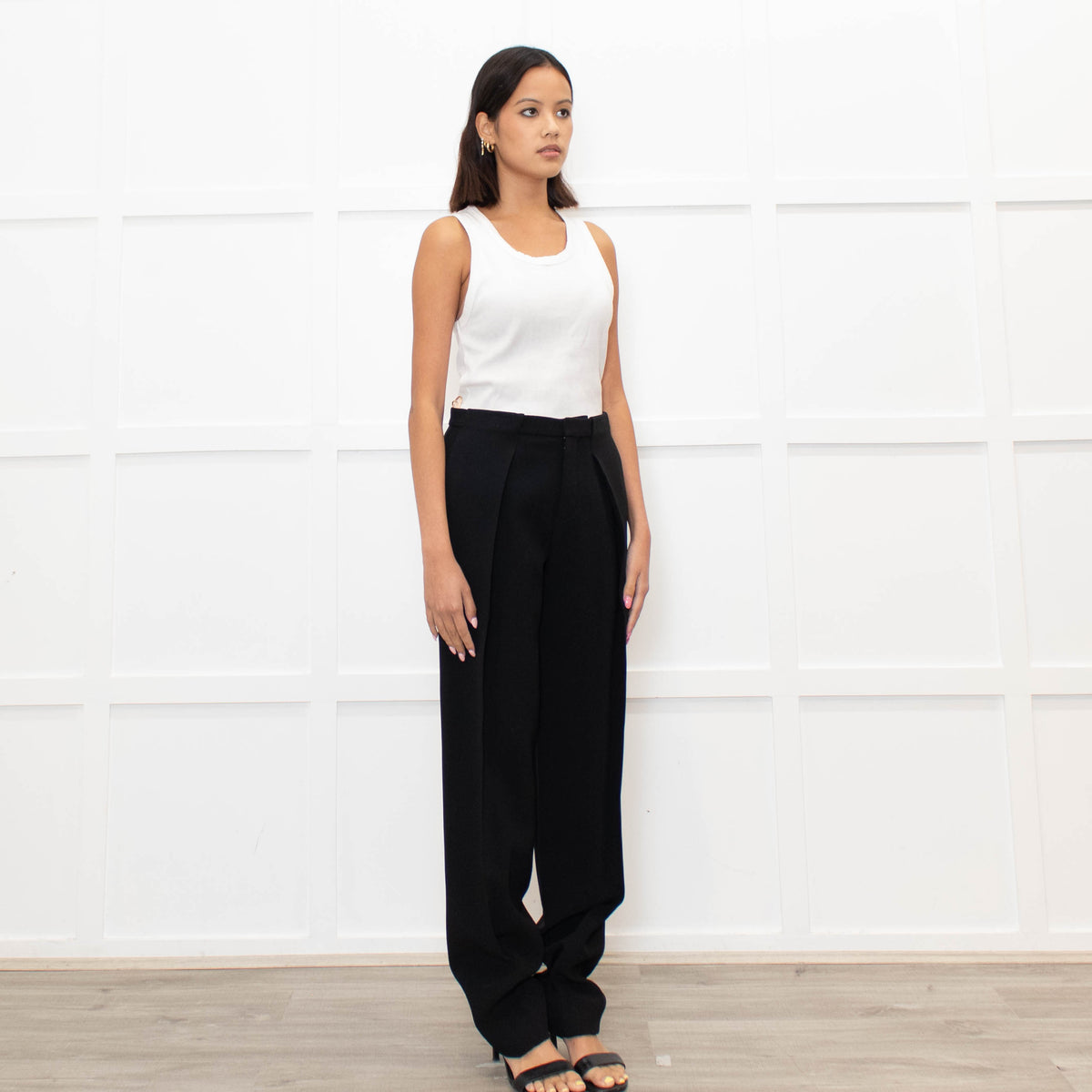 Chloe Black Pleat Front Trousers