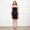 Maje Black Coated Net Frill Mini Skirt
