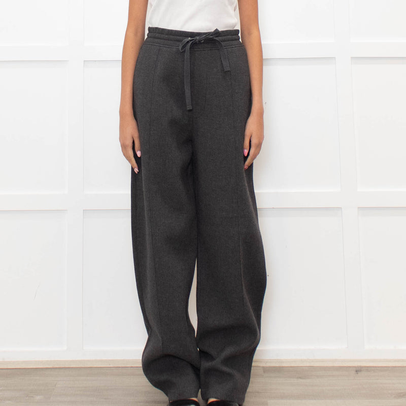 Ami Paris Grey Wool Mix Jogger Style Trousers