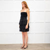 Maje Black Coated Net Frill Mini Skirt