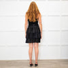 Maje Black Coated Net Frill Mini Skirt