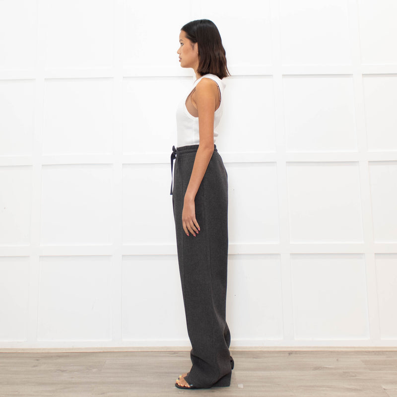 Ami Paris Grey Wool Mix Jogger Style Trousers