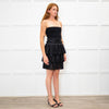 Maje Black Coated Net Frill Mini Skirt