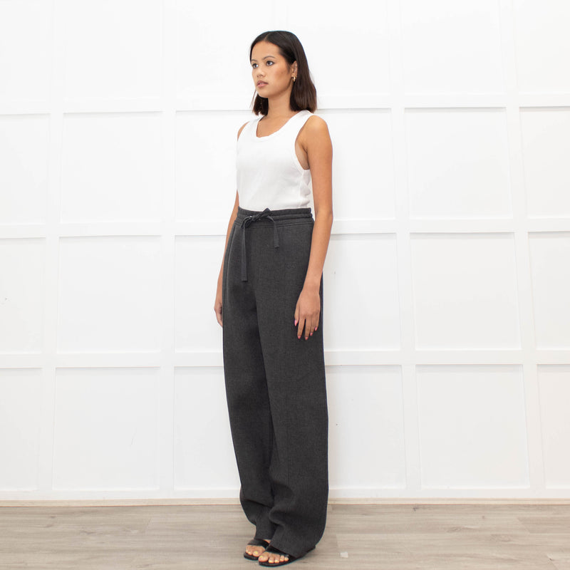 Ami Paris Grey Wool Mix Jogger Style Trousers