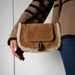 Anya Hindmarch Vere Small Soft Satchel Tan Shearling Crossbody