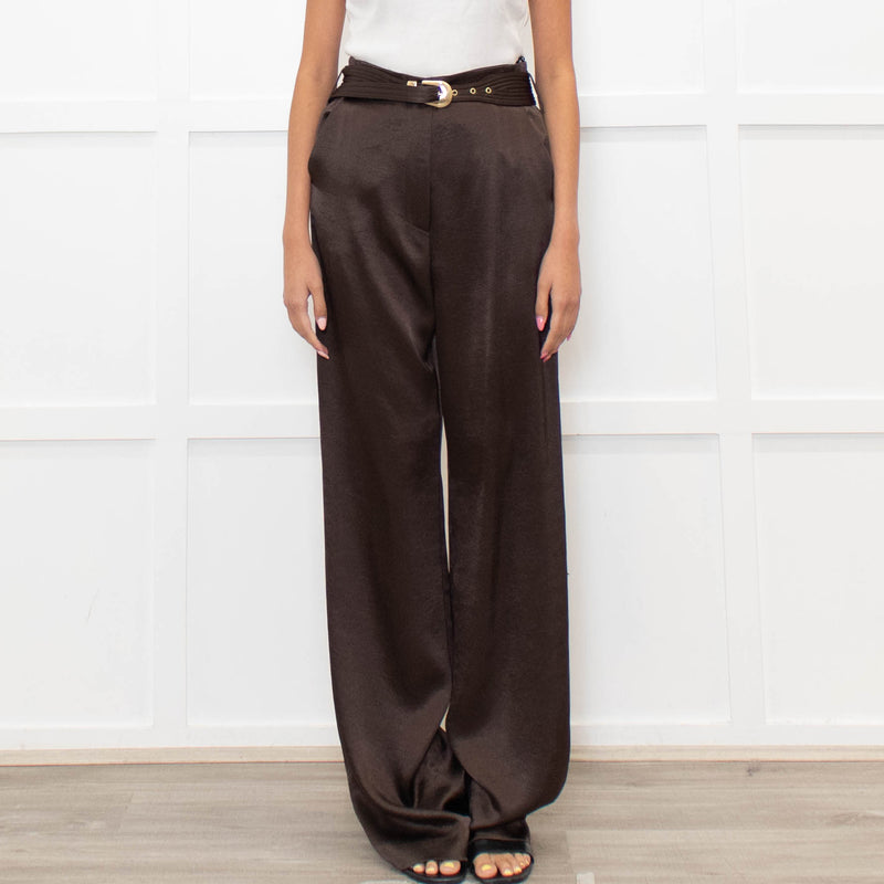 Nanushka Brown Flowy High Waisted Trousers