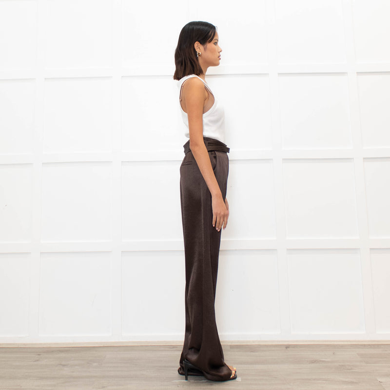 Nanushka Brown Flowy High Waisted Trousers