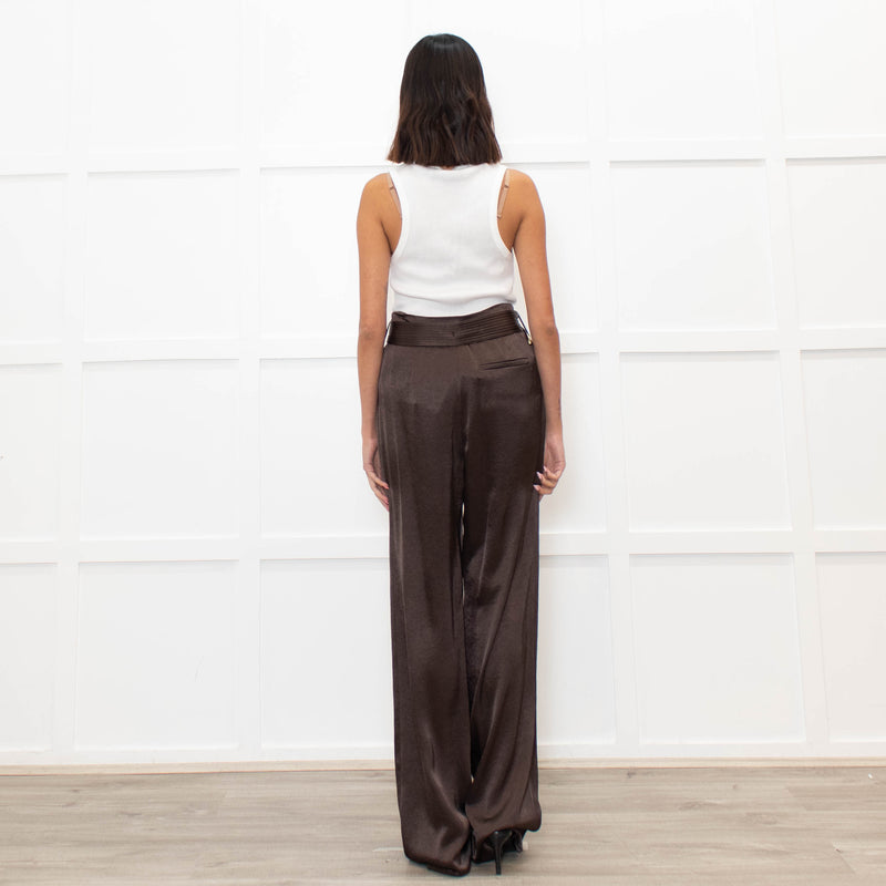 Nanushka Brown Flowy High Waisted Trousers