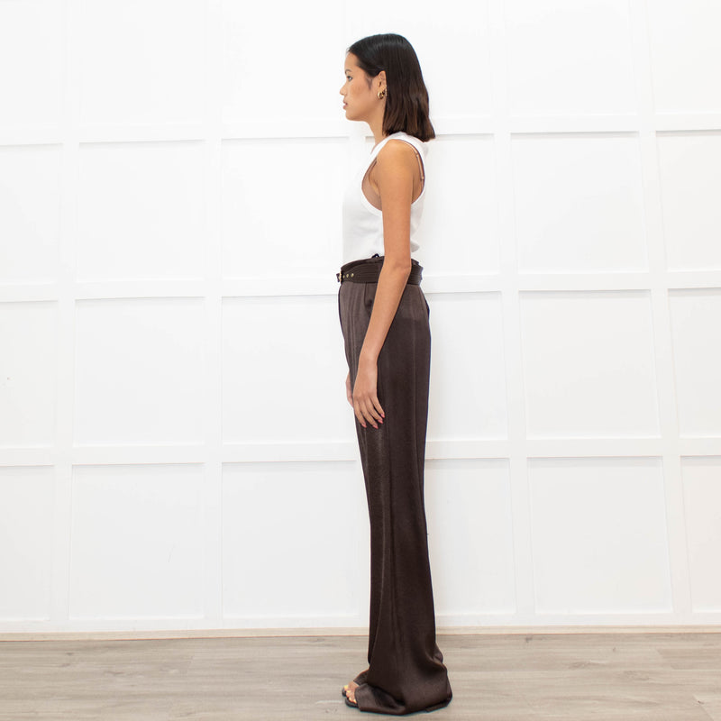 Nanushka Brown Flowy High Waisted Trousers