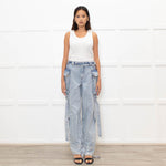 Stella Nova Blue Acid Washed Cargo Jeans