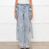 Stella Nova Blue Acid Washed Cargo Jeans