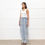 Stella Nova Blue Acid Washed Cargo Jeans
