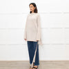 Duffy Neutral Cashmere High Neck V Back Belted Jumper