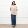Reiss Cream Shearling and Leather Gilet
