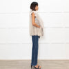 Reiss Cream Shearling and Leather Gilet