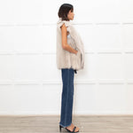 Reiss Cream Shearling and Leather Gilet