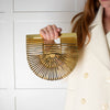 Cult Gaia Gold Ark Metal Clutch Bag