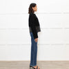 Joseph Black Wool  Leather Trim Short Jacket