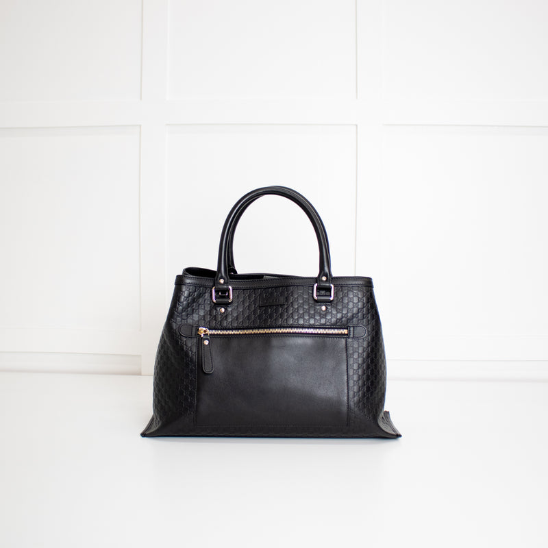 Gucci Black Micro Guccisimma Tote Bag