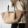 Demellier New York Shearling Beige/Black Tote