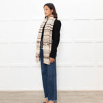 Weekend Max Mara Beige Fair Isle Wool Blend Scarf