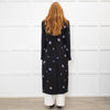 Simkhai Black Wool Blend Crystal Flower Black Sequin Detail Long Coat
