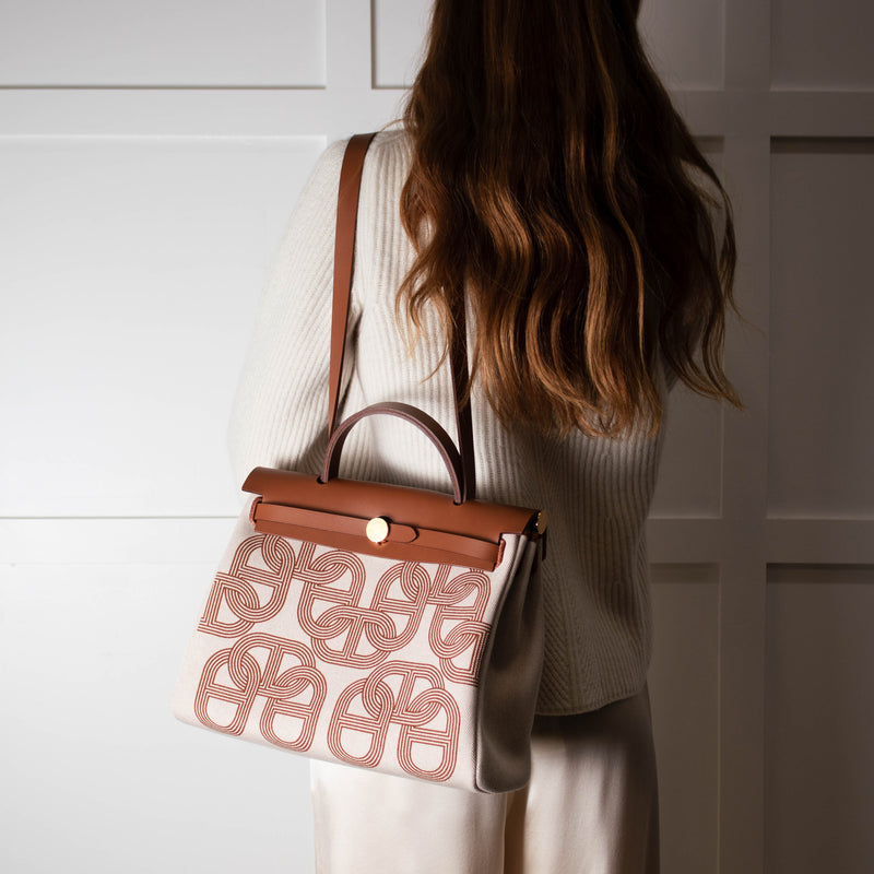 Hermes Ecru Chaine D'ancre Canvas Herbag Zip 31 Bag