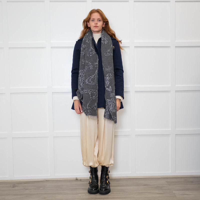 Vivienne Westwood Grey Sparkle Wool Mix Scarf
