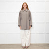 Max Mara Taupe Cashmere Blend Oversized Short Coat