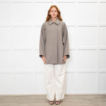 Max Mara Taupe Cashmere Blend Oversized Short Coat