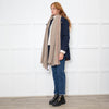 Isabel Marant Brown Cashmere Scarf with Red Trim