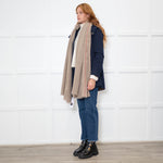Isabel Marant Brown Cashmere Scarf with Red Trim