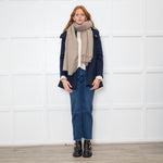 Isabel Marant Brown Cashmere Scarf with Red Trim