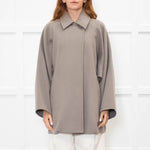 Max Mara Taupe Cashmere Blend Oversized Short Coat