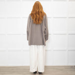 Max Mara Taupe Cashmere Blend Oversized Short Coat