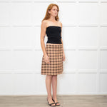 Gucci Brown & Pink Tweed Skirt With Metallic Lurex Thread