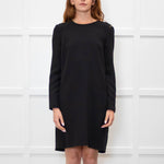 Victoria Victoria Beckham Black Crepe Open Back Tunic Dress