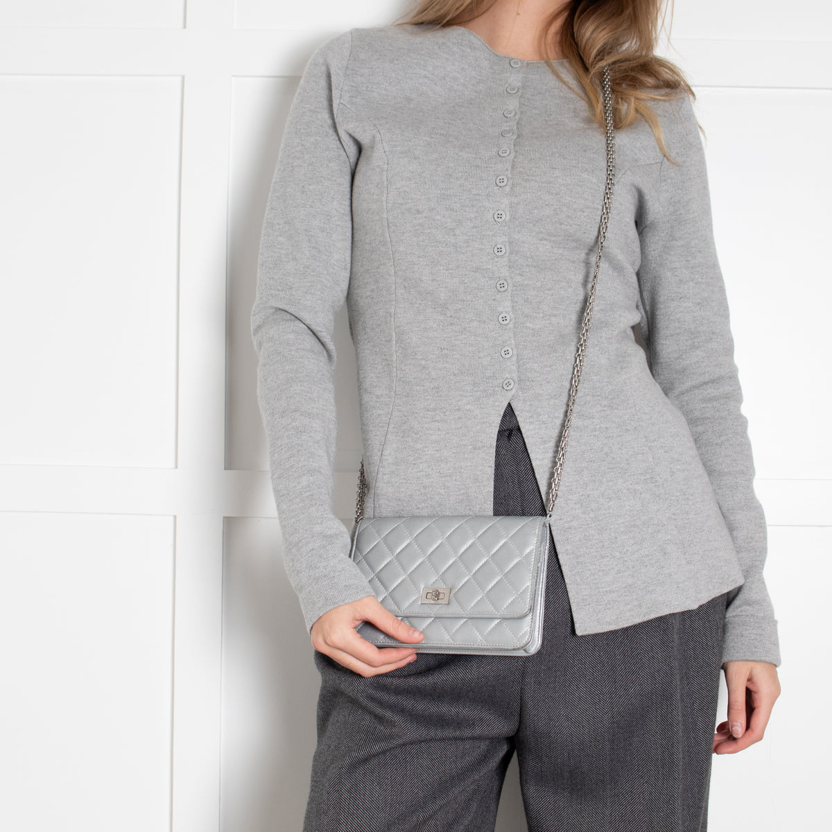 Chanel Silver WOC 2.55 Re-Edition with Box