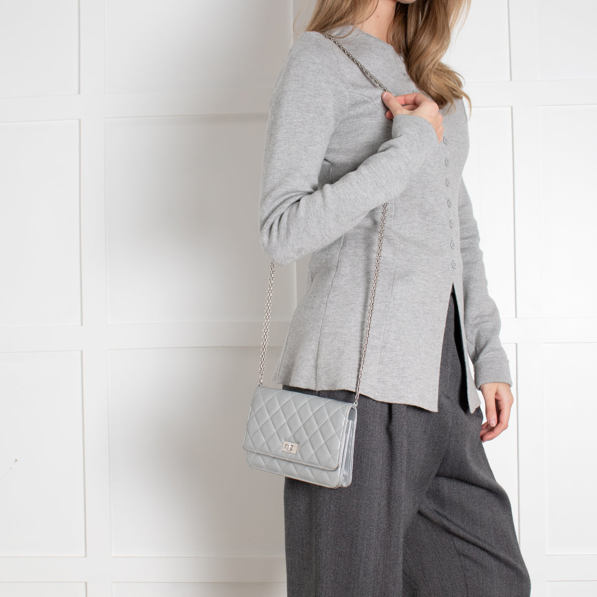 Chanel Silver WOC 2.55 Re-Edition with Box