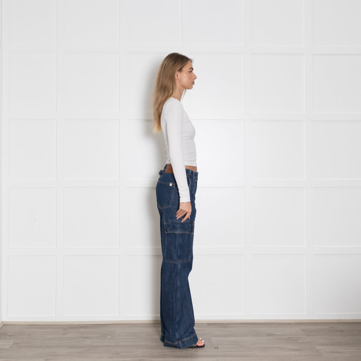 Weekend Max Mara Blue Denim Cargo Jeans