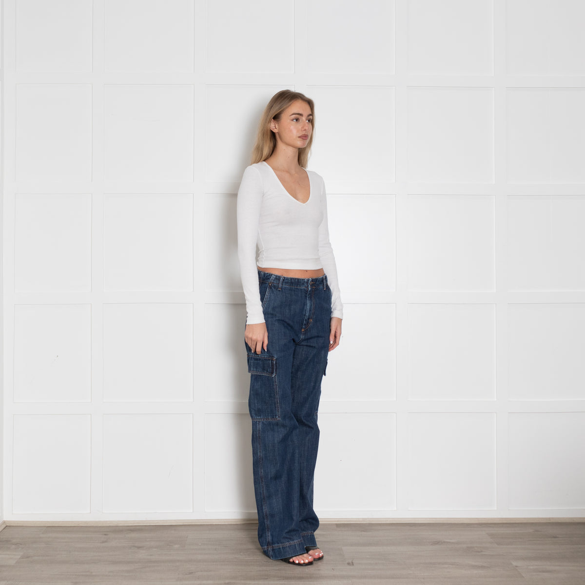 Weekend Max Mara Blue Denim Cargo Jeans