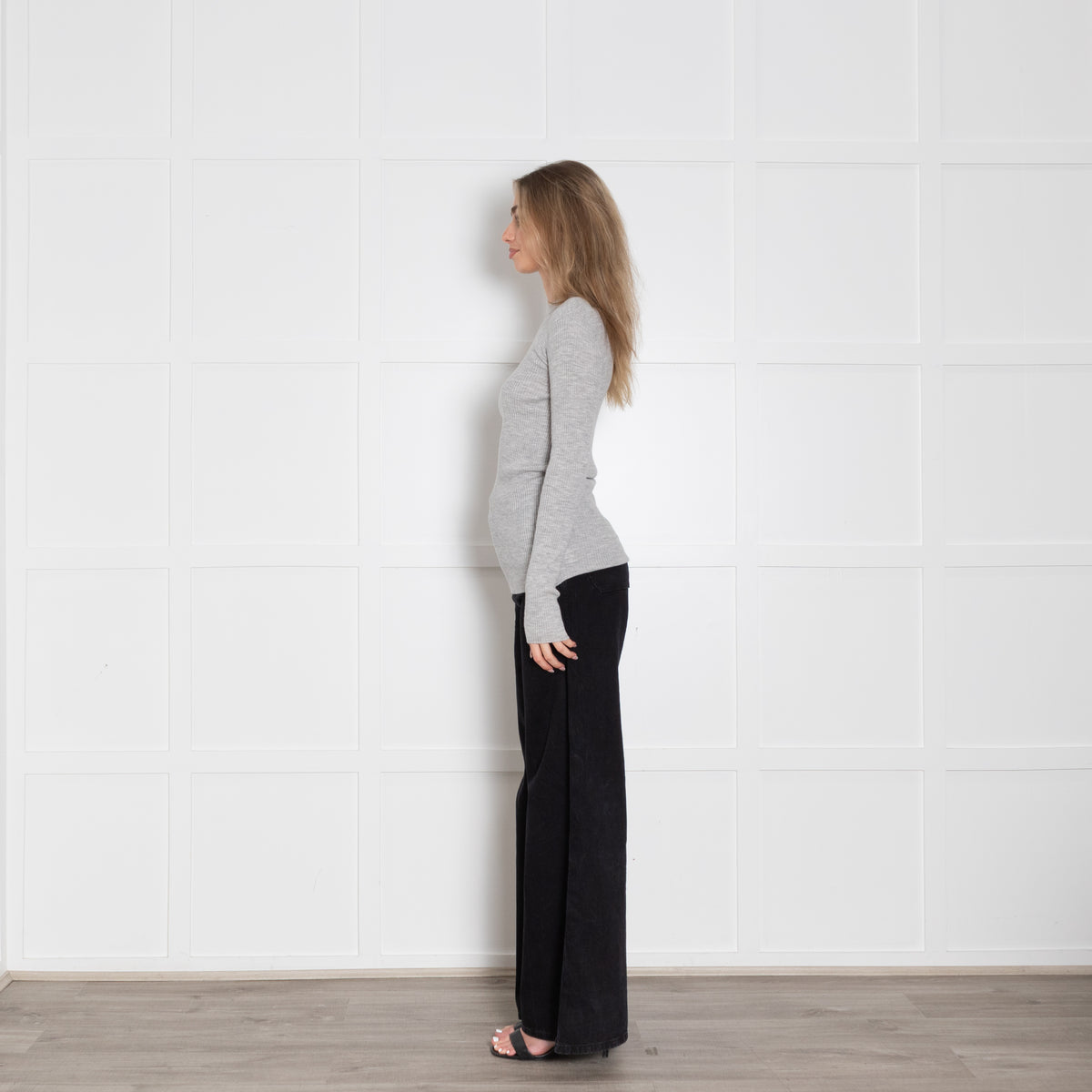 Brunello Cucinelli Pale Grey Wool/Cashmere Mix/DiamanteN/Line Detail Jumper