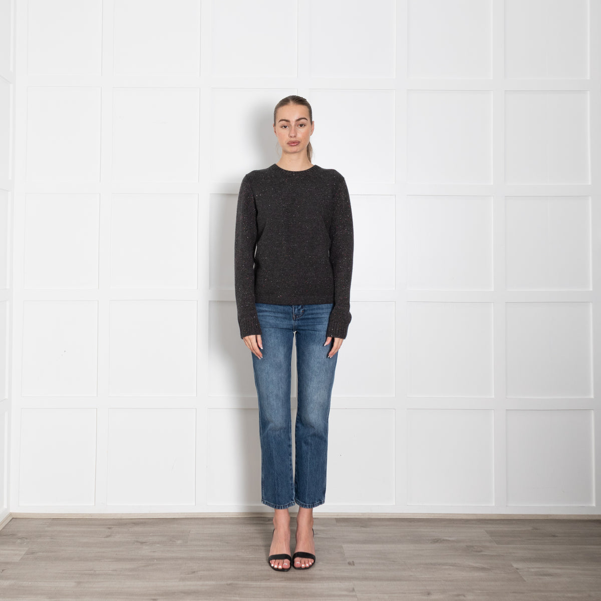 Loro Piana Grey Multi Fleck Baby Cashmere Jumper