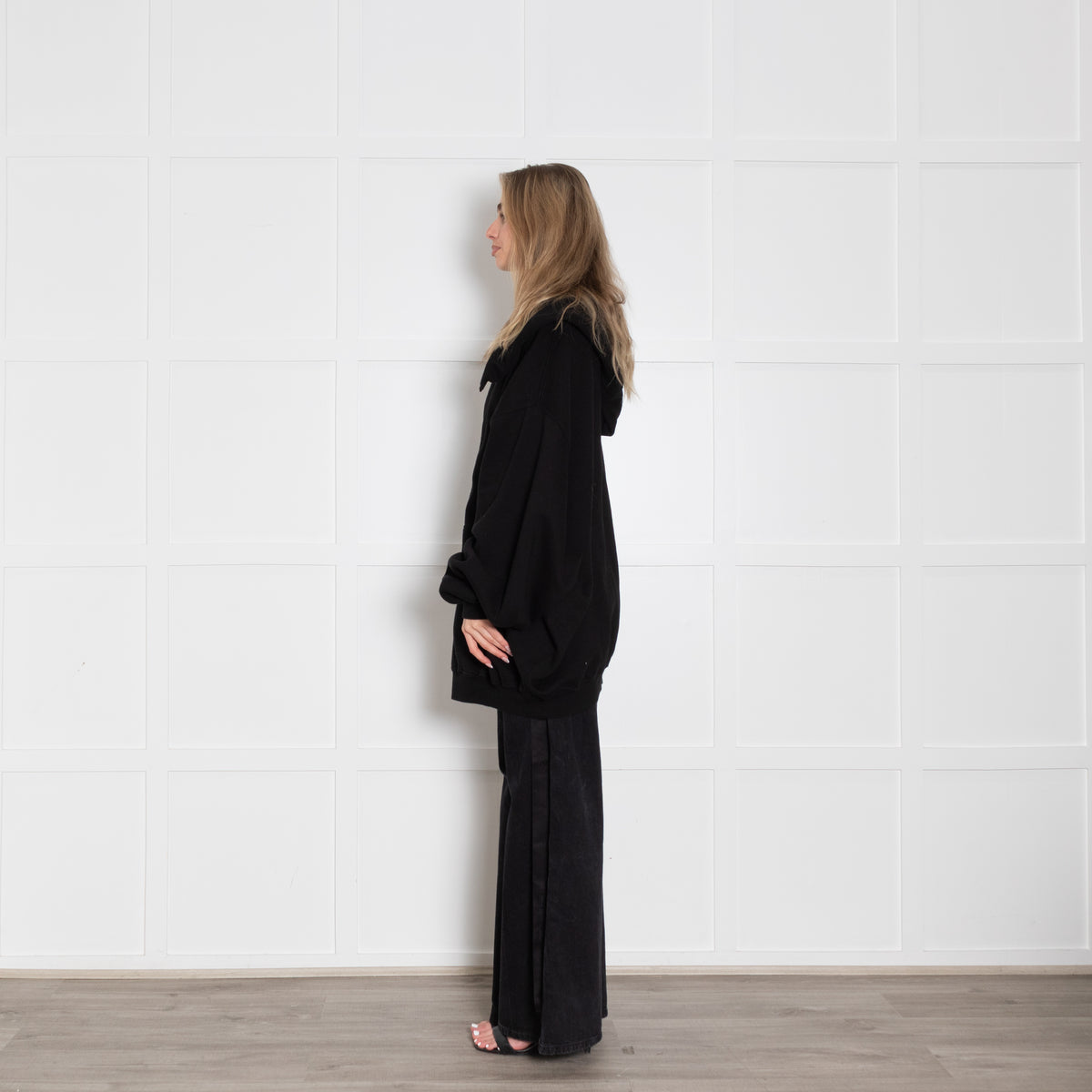 Rick Owens DArkshadow Megamountain Black Jersey Hooded Zip Top