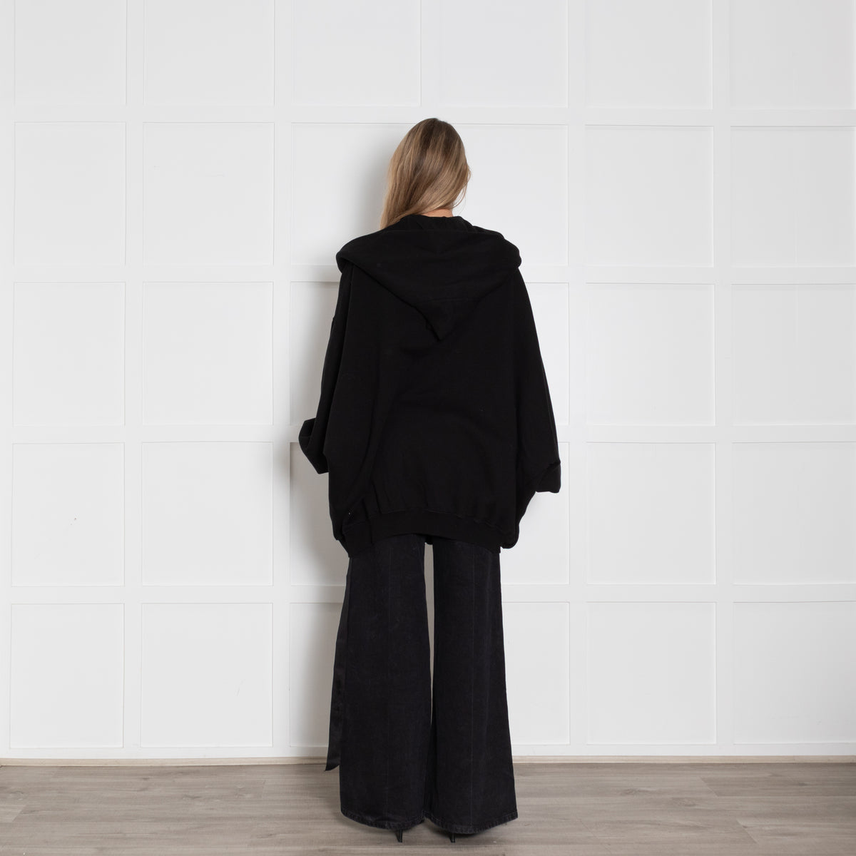 Rick Owens DArkshadow Megamountain Black Jersey Hooded Zip Top