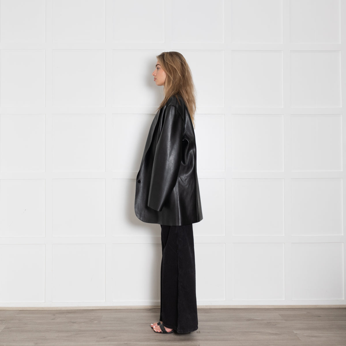 Norma Kamali Faux Leather Blazer