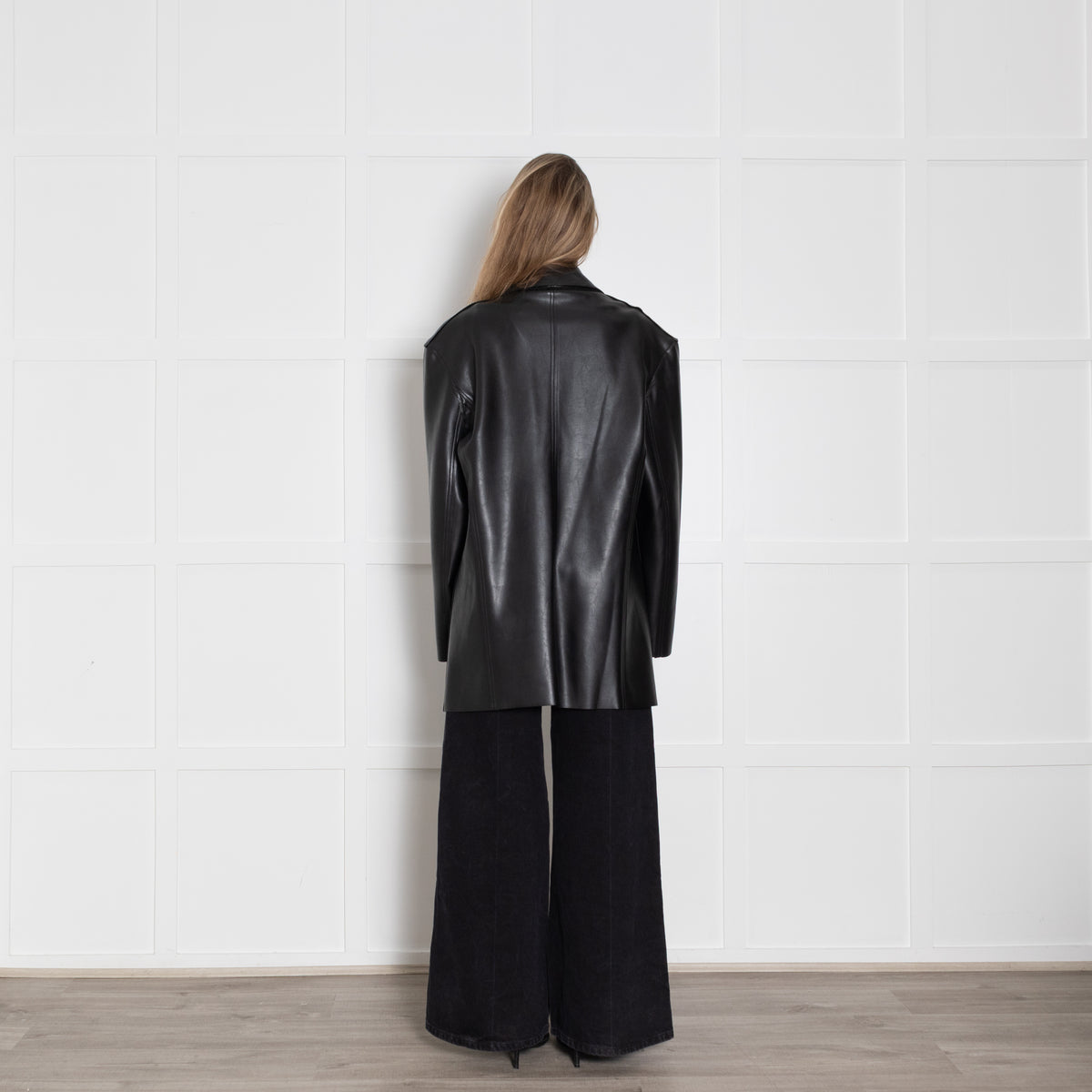 Norma Kamali Faux Leather Blazer