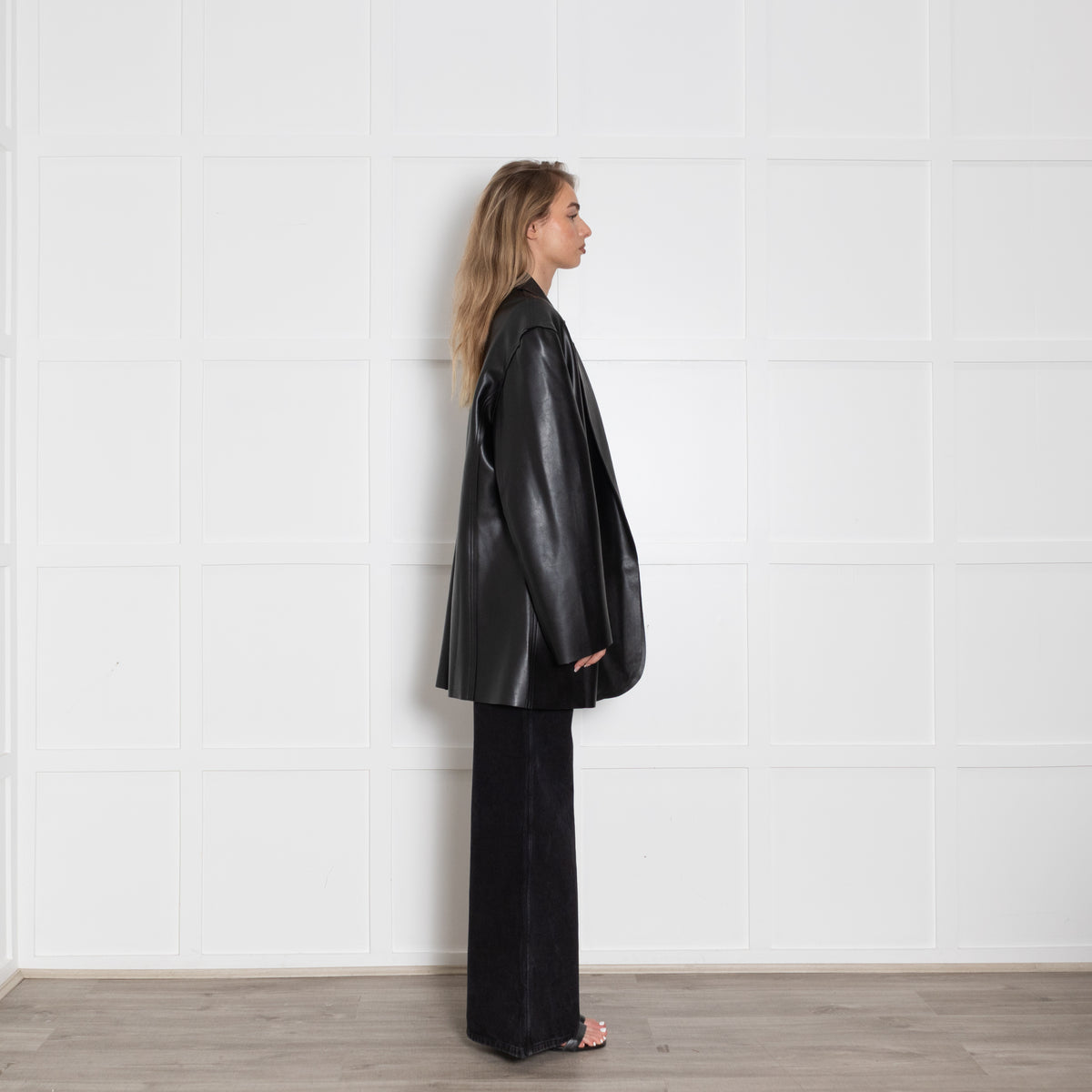 Norma Kamali Faux Leather Blazer