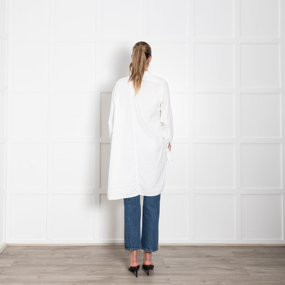 Loewe White Cotton Asymmetric Long Line Shirt